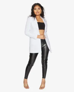 De La Creme Womens Collared Formal Longline Blazer