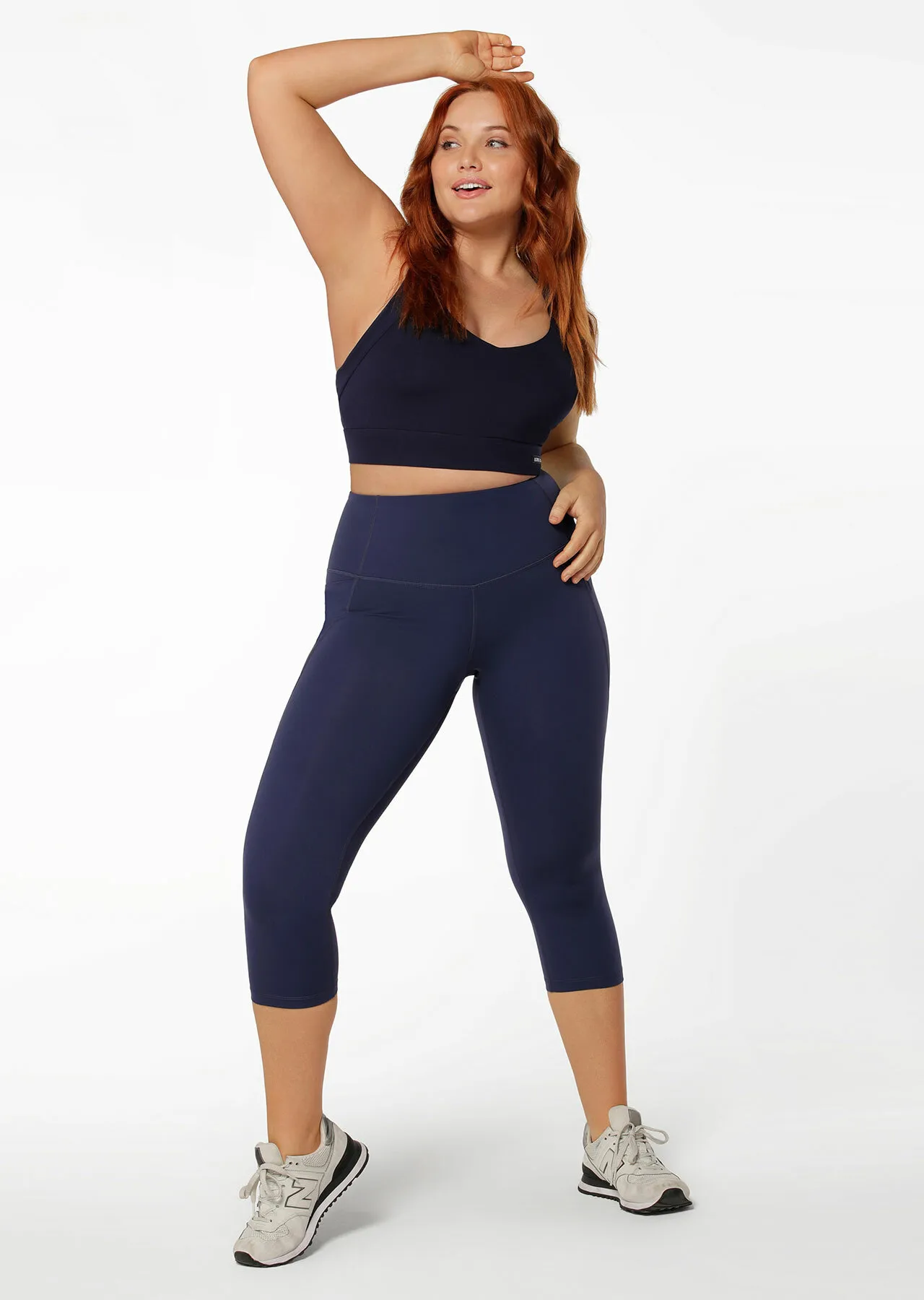 Distance Support Phone Pocket 7/8 Leggings | Blue | Tights and Leggings | Lorna Jane Australia