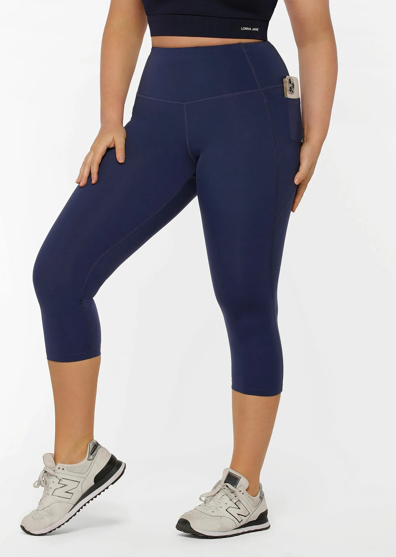 Distance Support Phone Pocket 7/8 Leggings | Blue | Tights and Leggings | Lorna Jane Australia