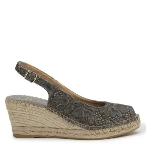 Emboidered Cotton Blend Wedge Espadrille for Women - Carol-JA