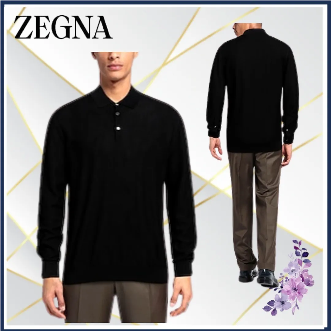 Ermenegildo Zegna  |Pullovers Silk Long Sleeves Plain Oversized Luxury