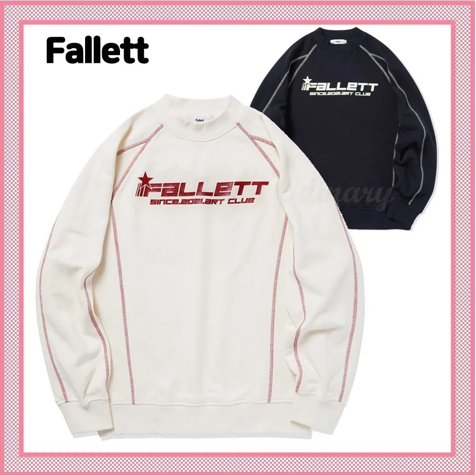 Fallett  |Unisex Street Style Long Sleeves Logo Sweatshirts