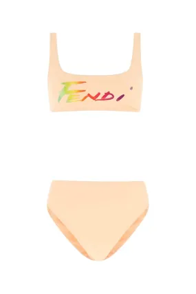 Fendi Logo Printed Bikini Set