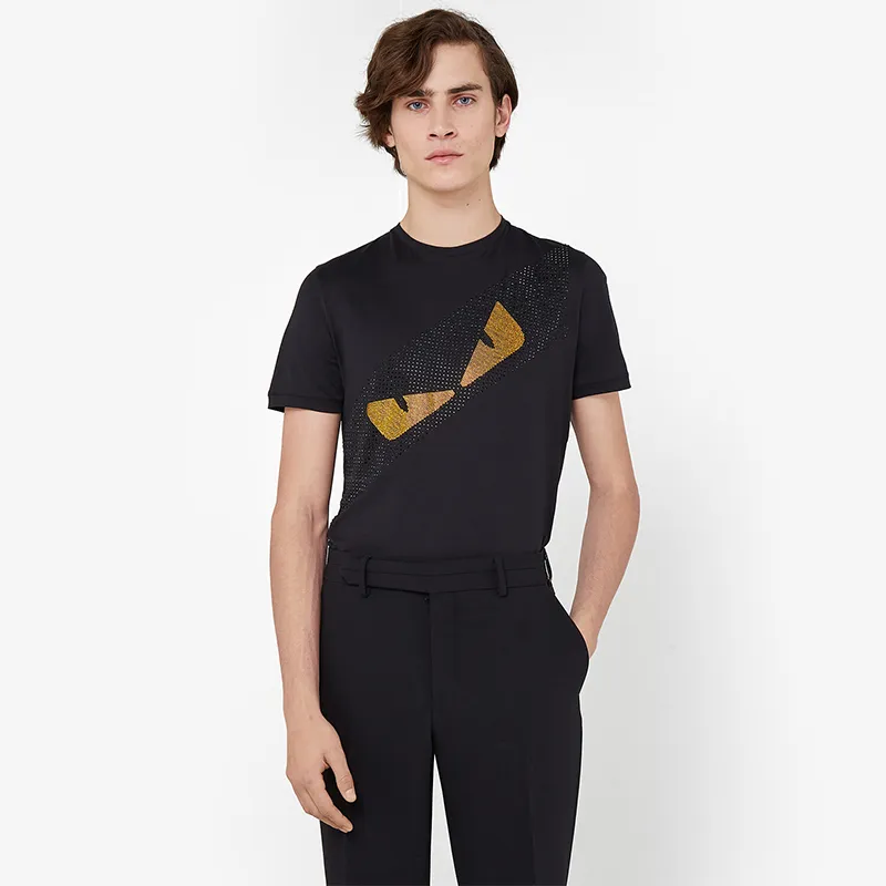 FENDI  |Pullovers Street Style U-Neck Cotton Short Sleeves Logo