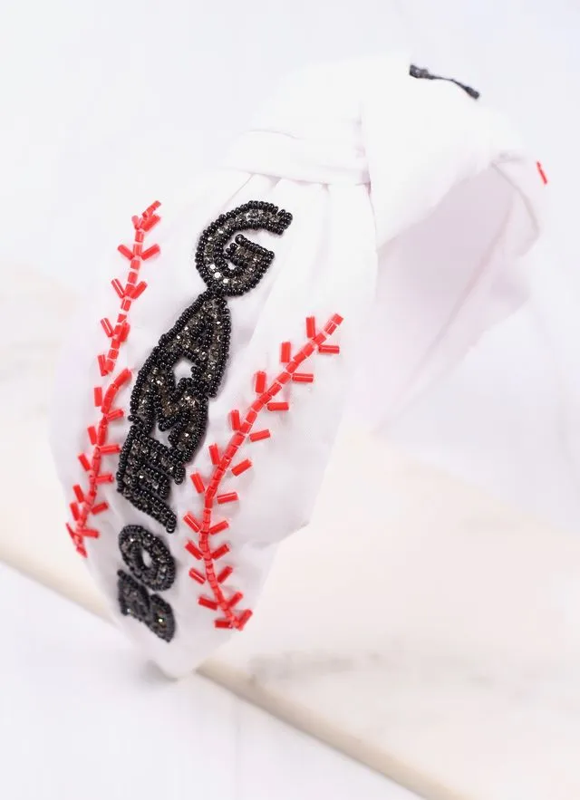 Game On Baseball Headband WHITE