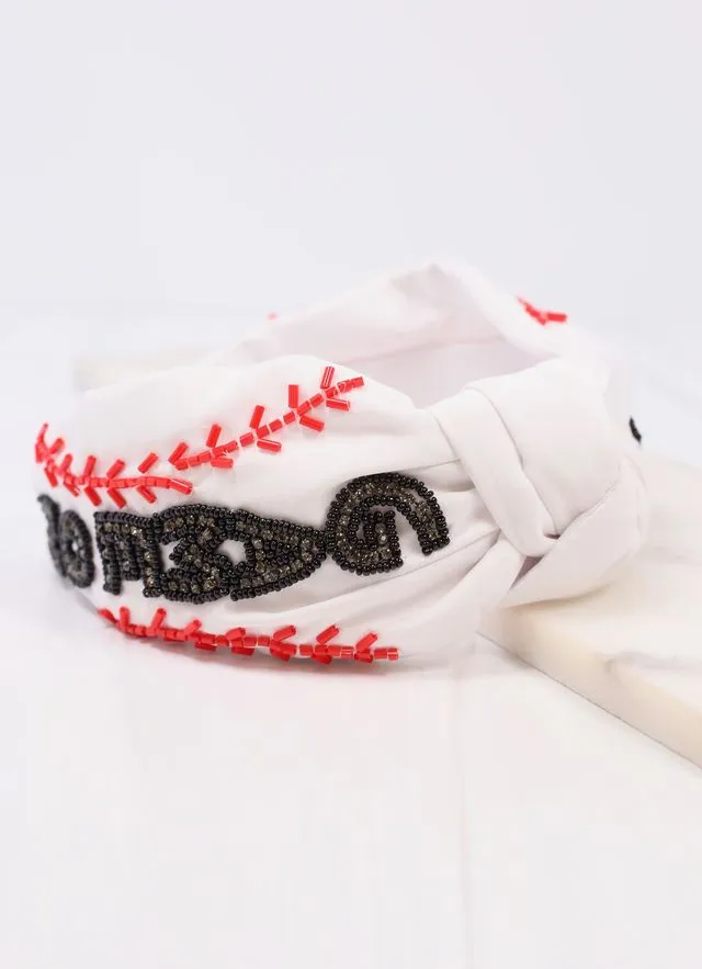 Game On Baseball Headband WHITE