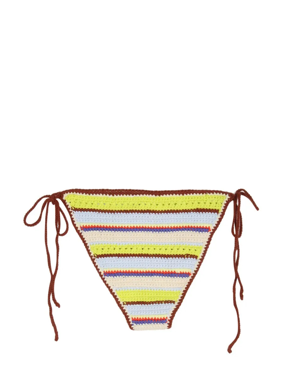 Ganni Crochet Striped Bikini Bottom