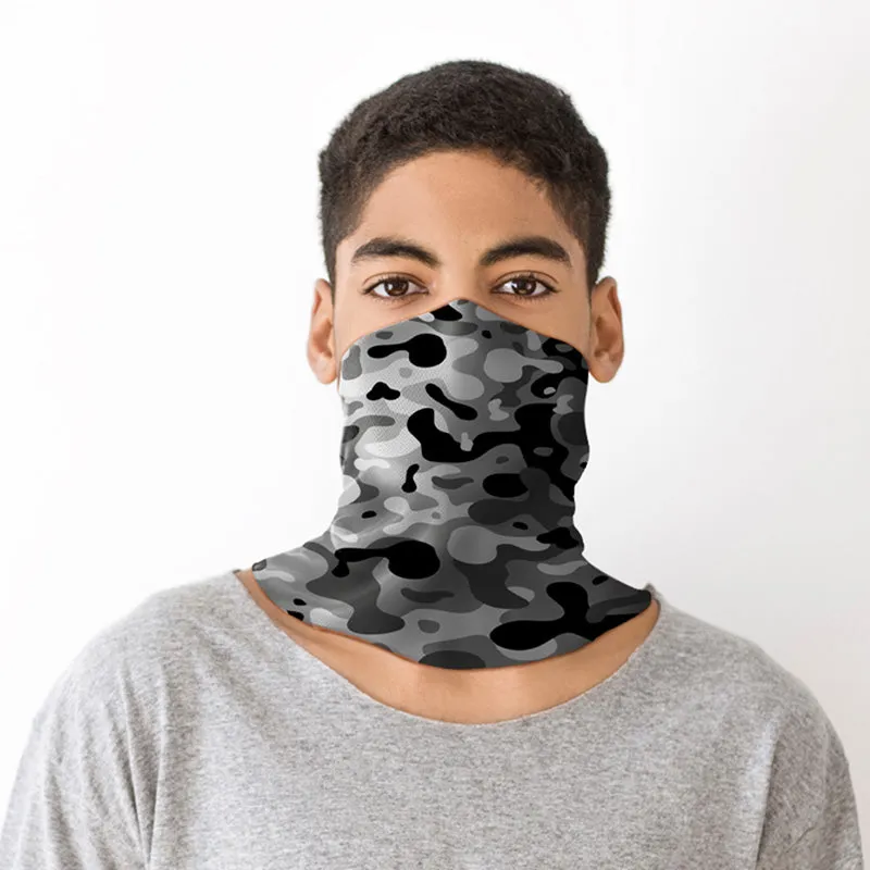 Grey Camouflage Neck Scarf Face Covering BAND17