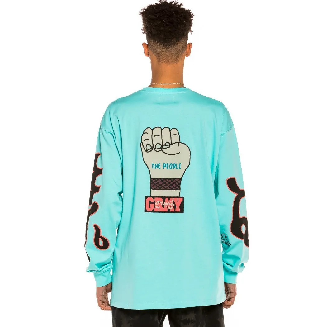 GRIMEY  |Crew Neck Street Style Long Sleeves Cotton