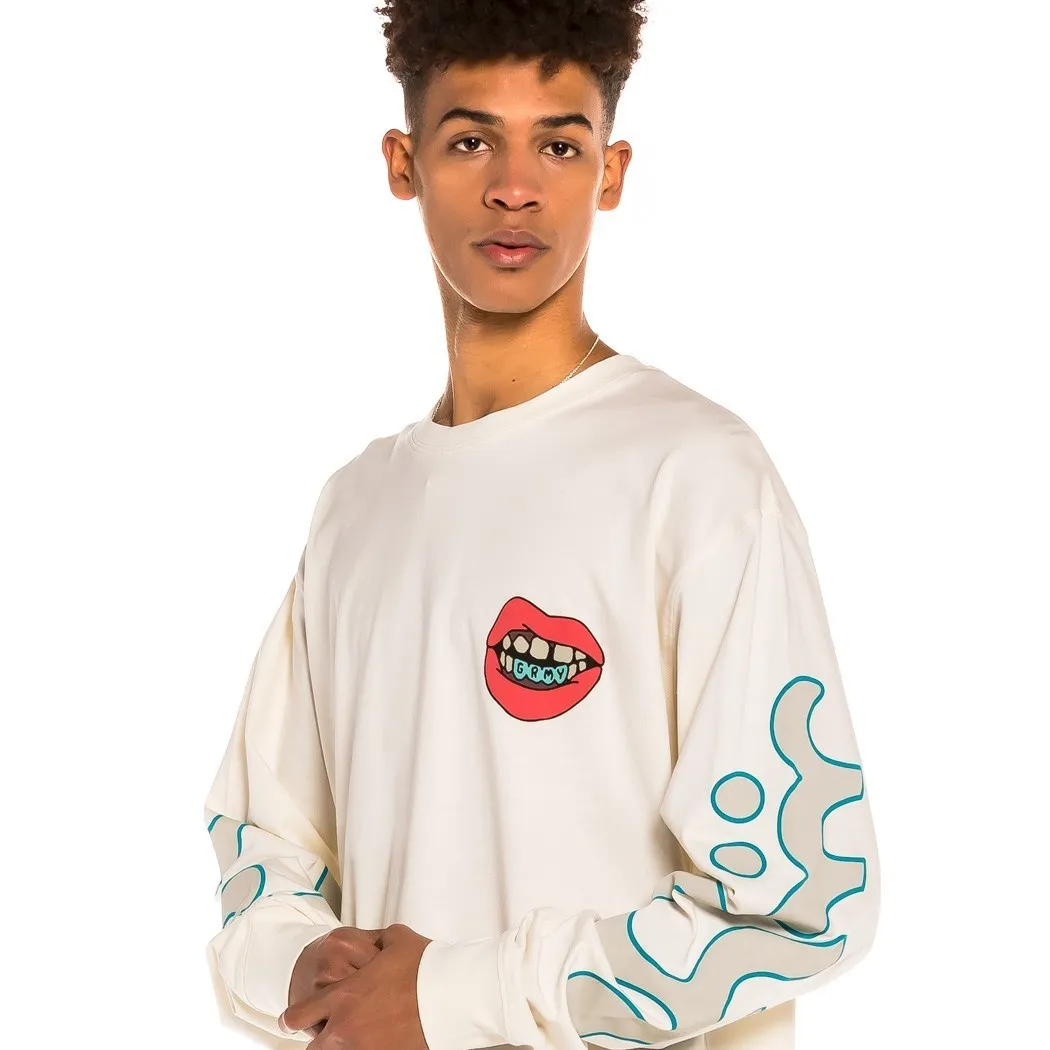 GRIMEY  |Crew Neck Street Style Long Sleeves Cotton