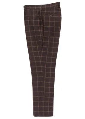 Guide London Men's Roelof Check Trousers Brown