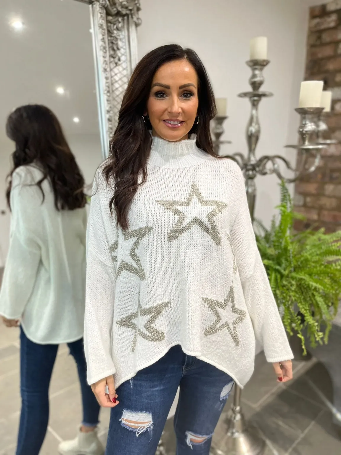 Hi-Lo Multi Lurex Star Jumper Velma