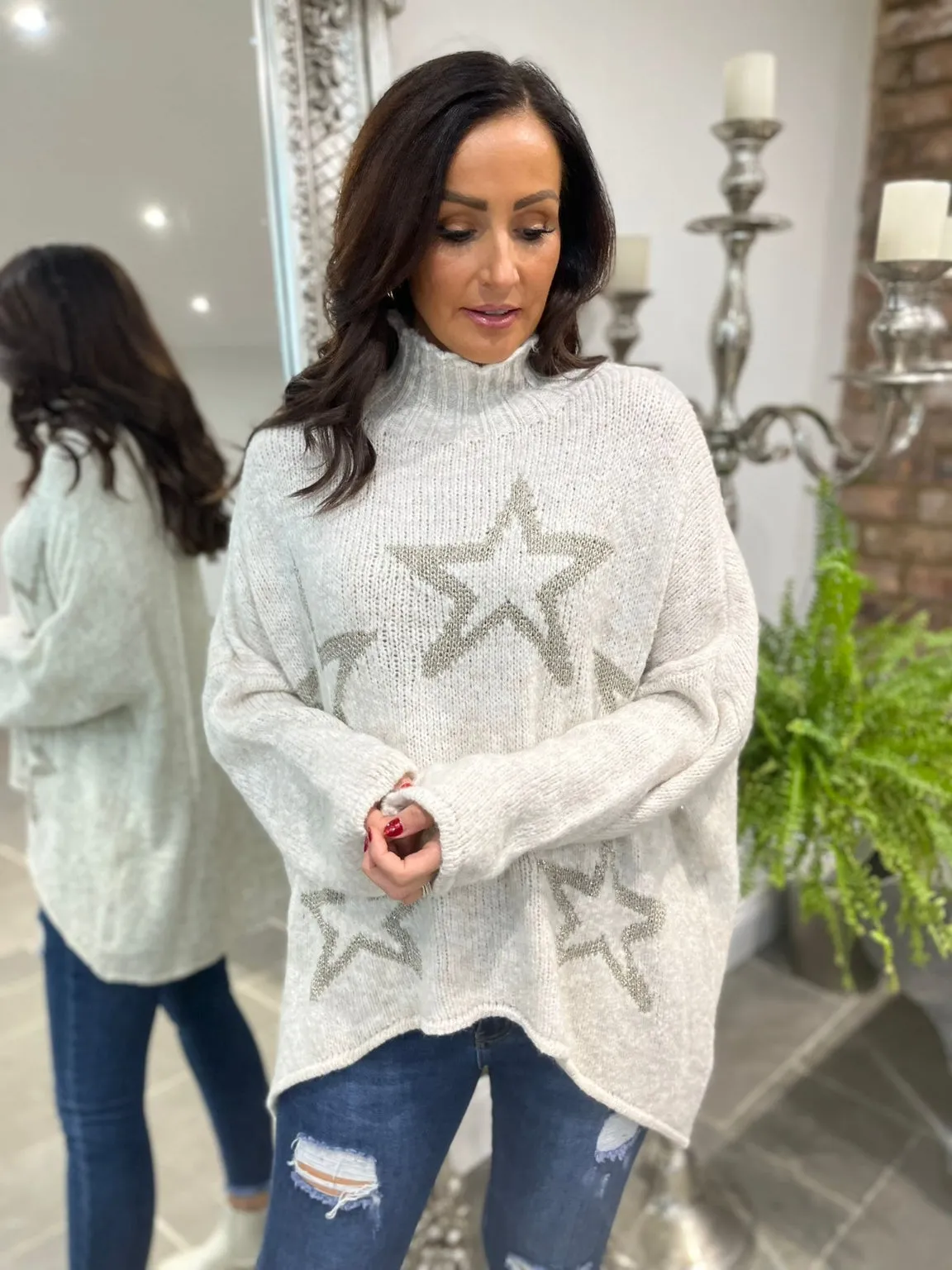 Hi-Lo Multi Lurex Star Jumper Velma