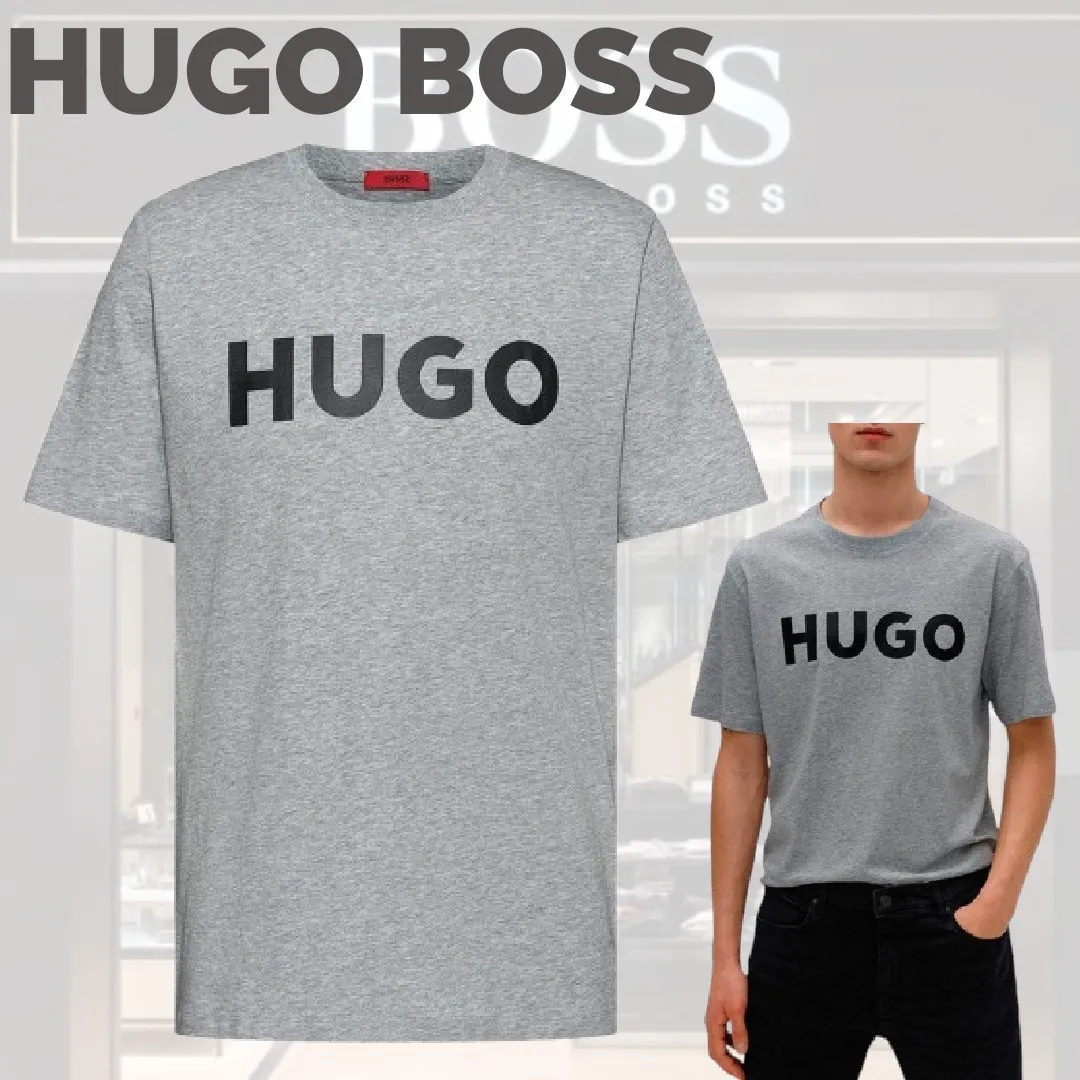 Hugo Boss  |Crew Neck Pullovers Street Style Plain Cotton Short Sleeves