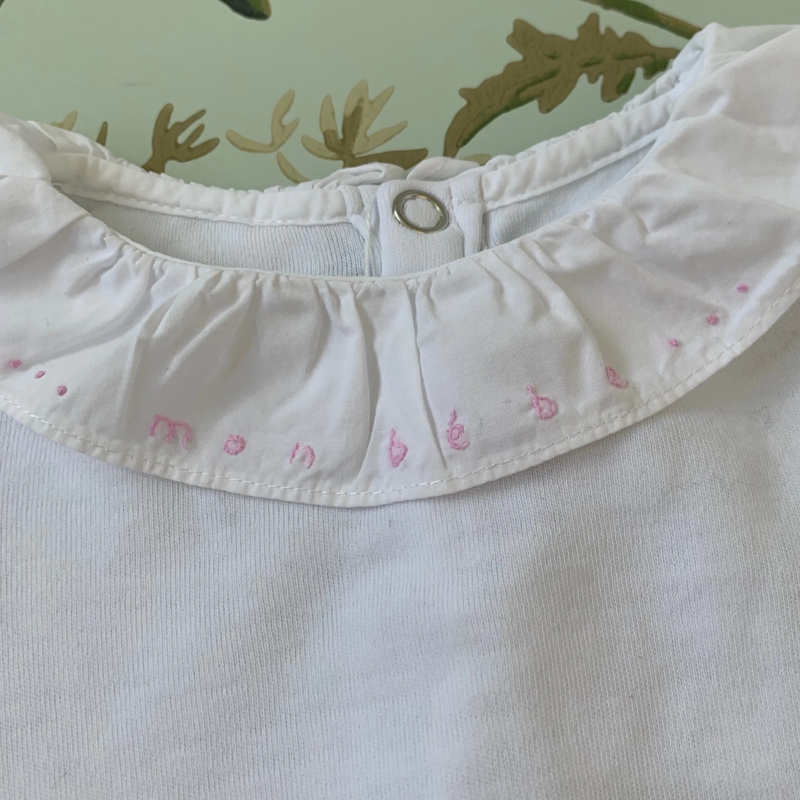 Jacadi Long Sleeve Bodysuit With Collar: 6 Months