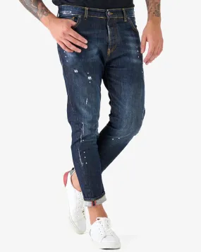 Jeans con macchie di colore