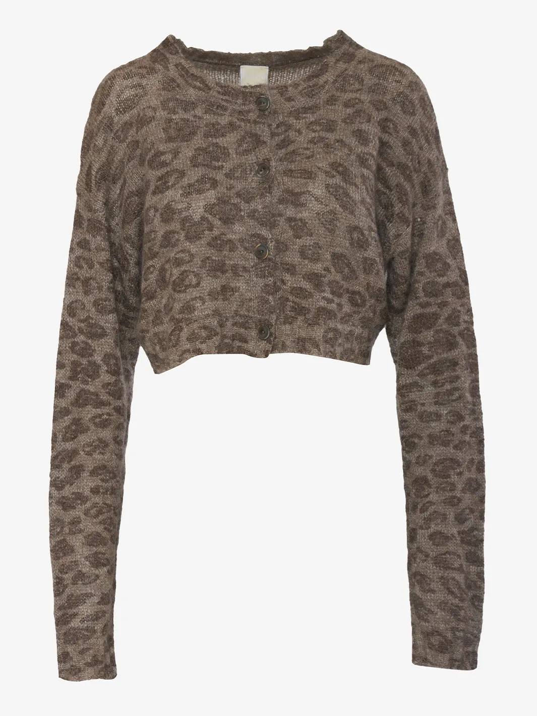 Krizia Leopard print crop cardigan