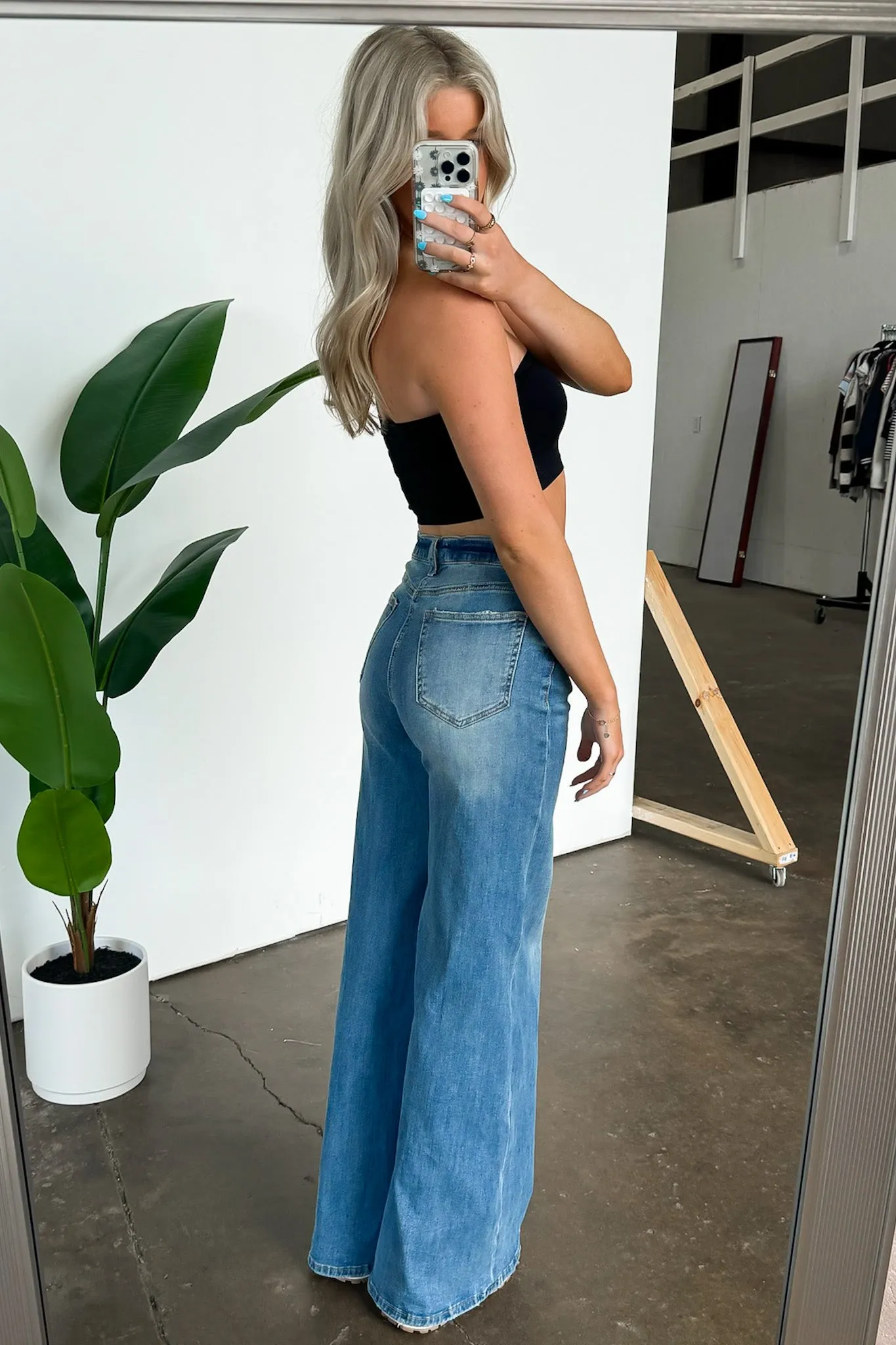 Laveson High Rise Super Wide Leg Jeans