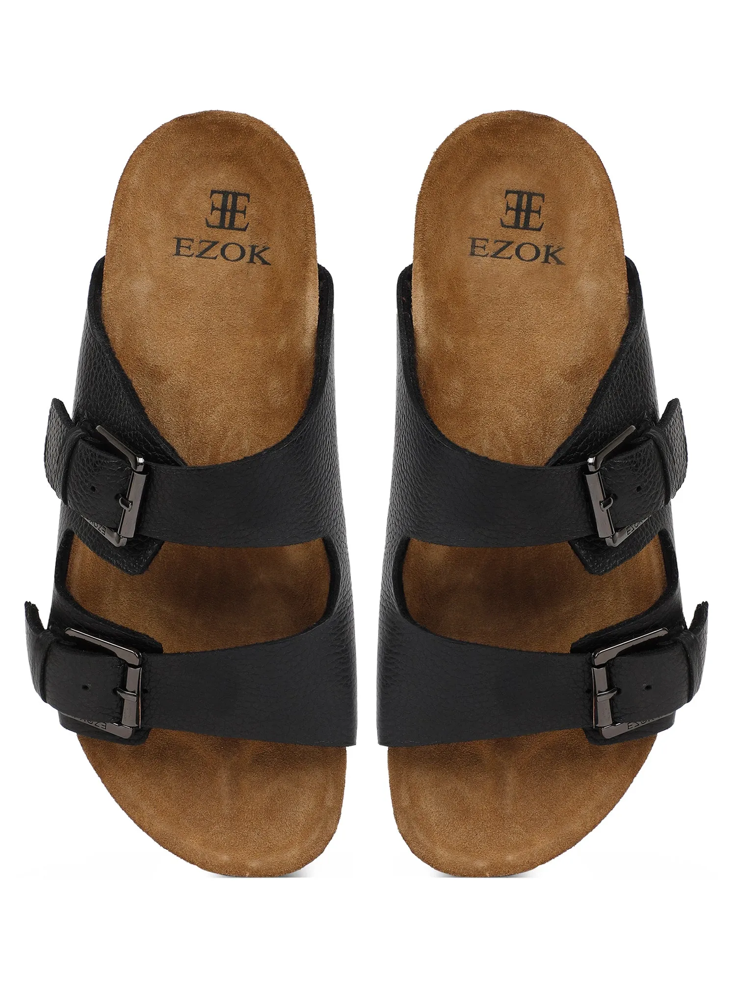 Leather sandal for men (black)