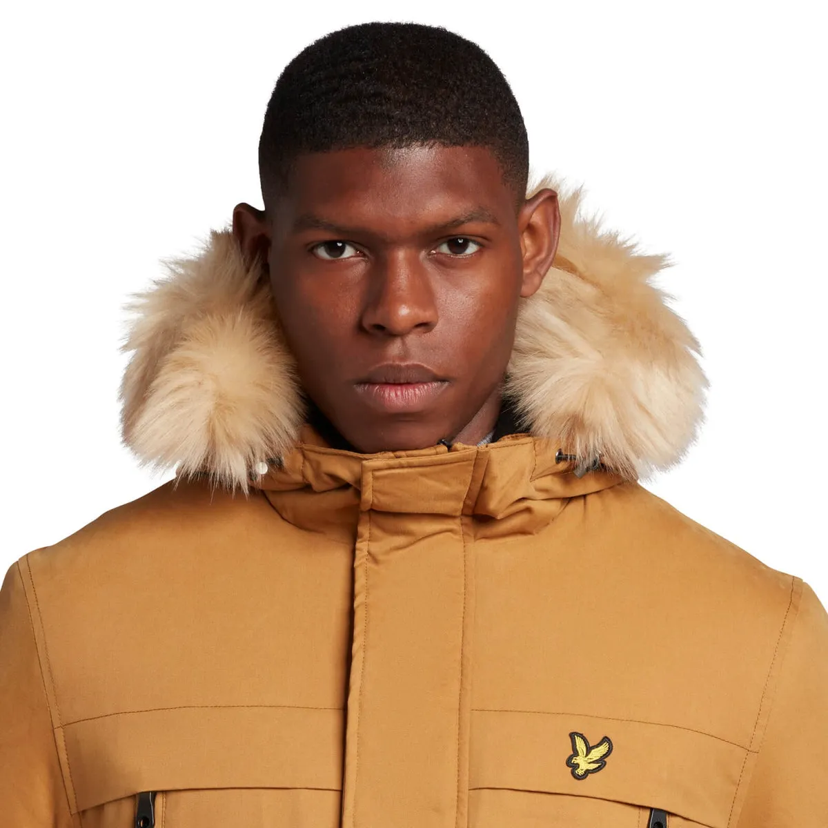 Lyle & Scott Winter Weight Micro Fleece Lined Parka in Anniversary Gold