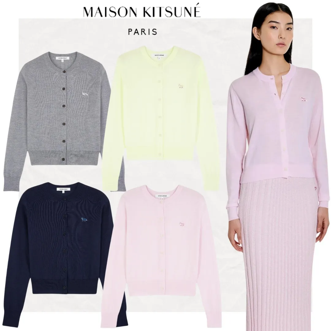 MAISON KITSUNE  |Long Sleeves Plain Cardigans