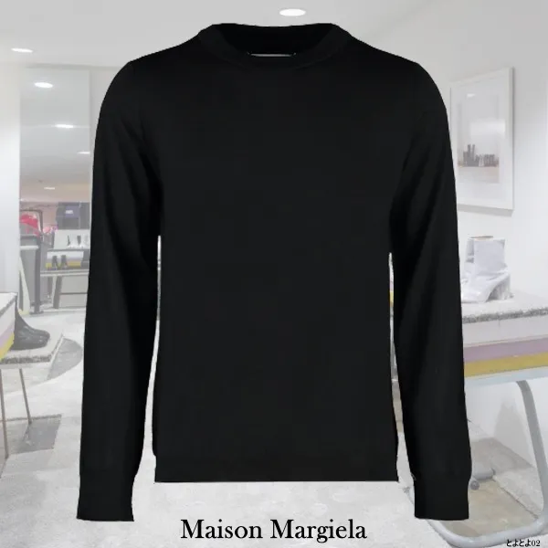 Maison Margiela  |Crew Neck Pullovers Monogram Unisex Wool Long Sleeves Plain