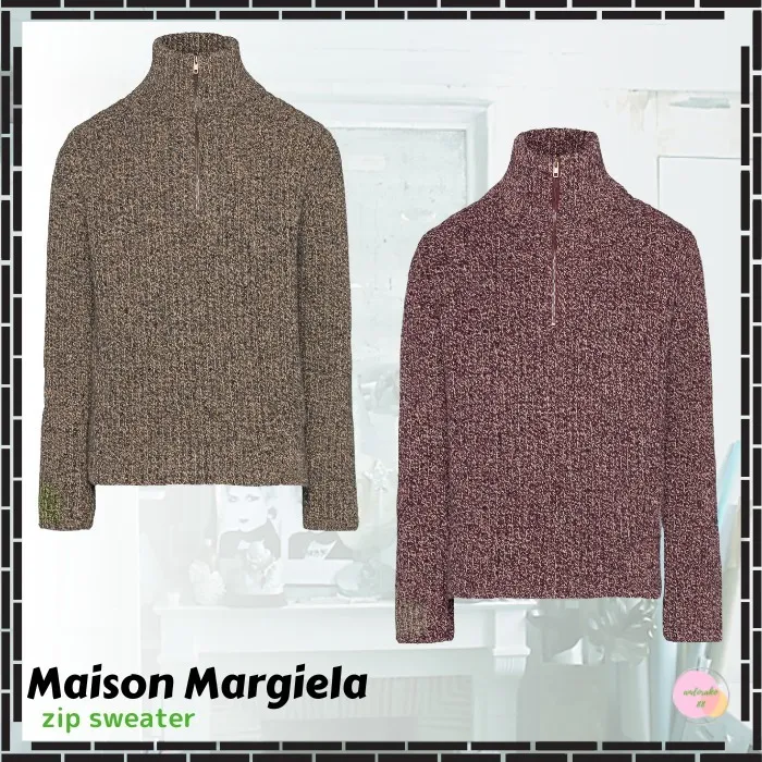 Maison Margiela  |Pullovers Wool Street Style Long Sleeves Plain Logo