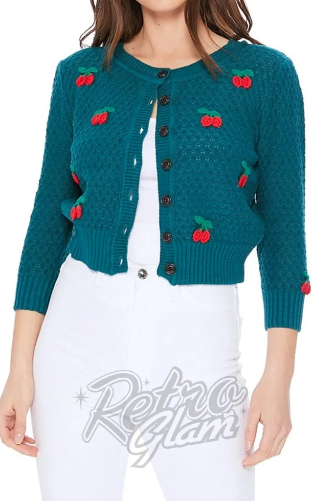 Mak Cherry Cardigan in Peacock