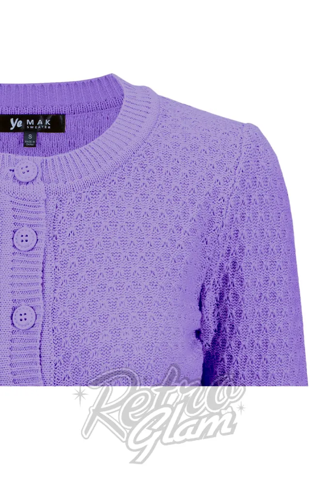 Mak Textured Cardigan in Blueberry