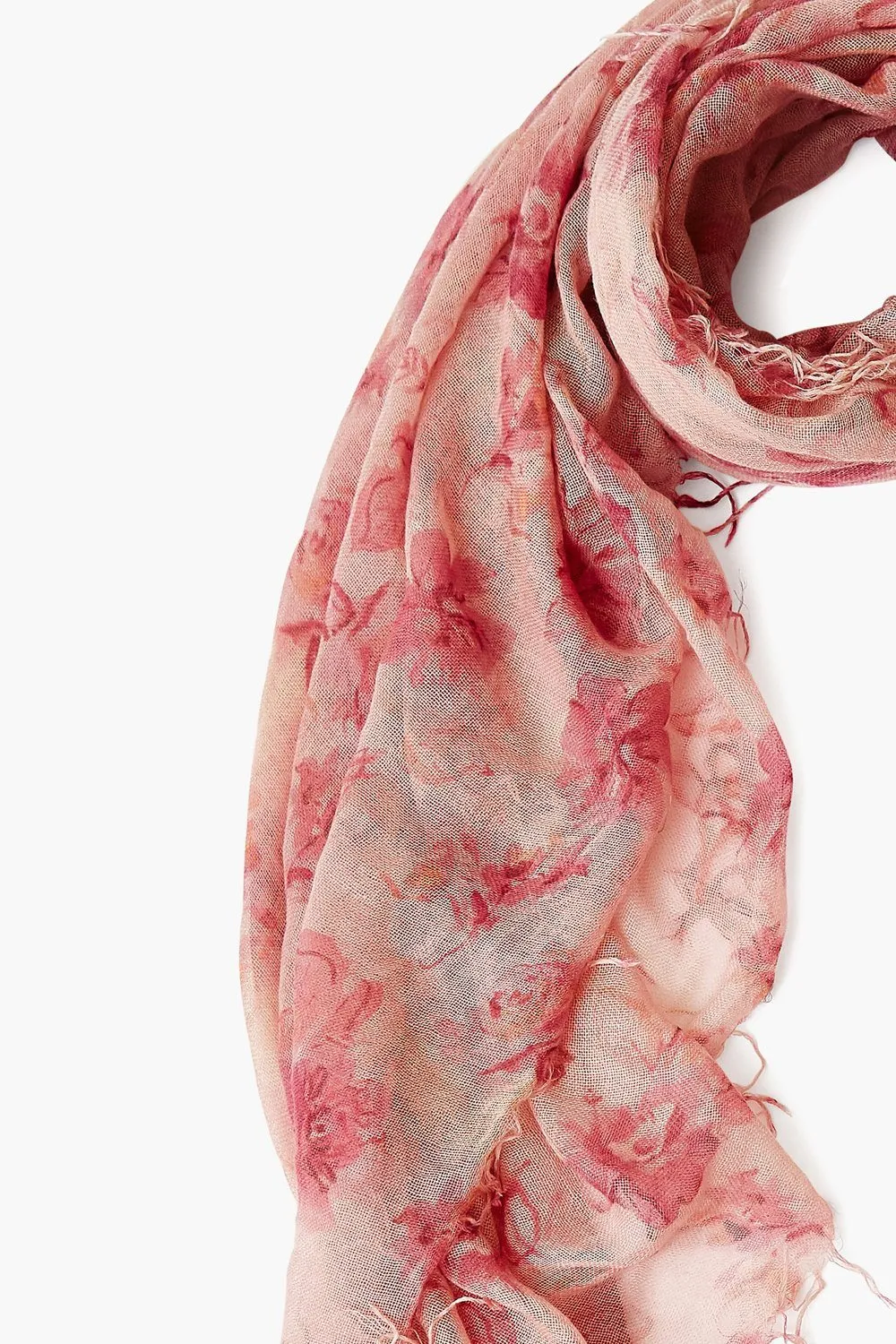 Mauve French Floral Cashmere and Silk Scarf