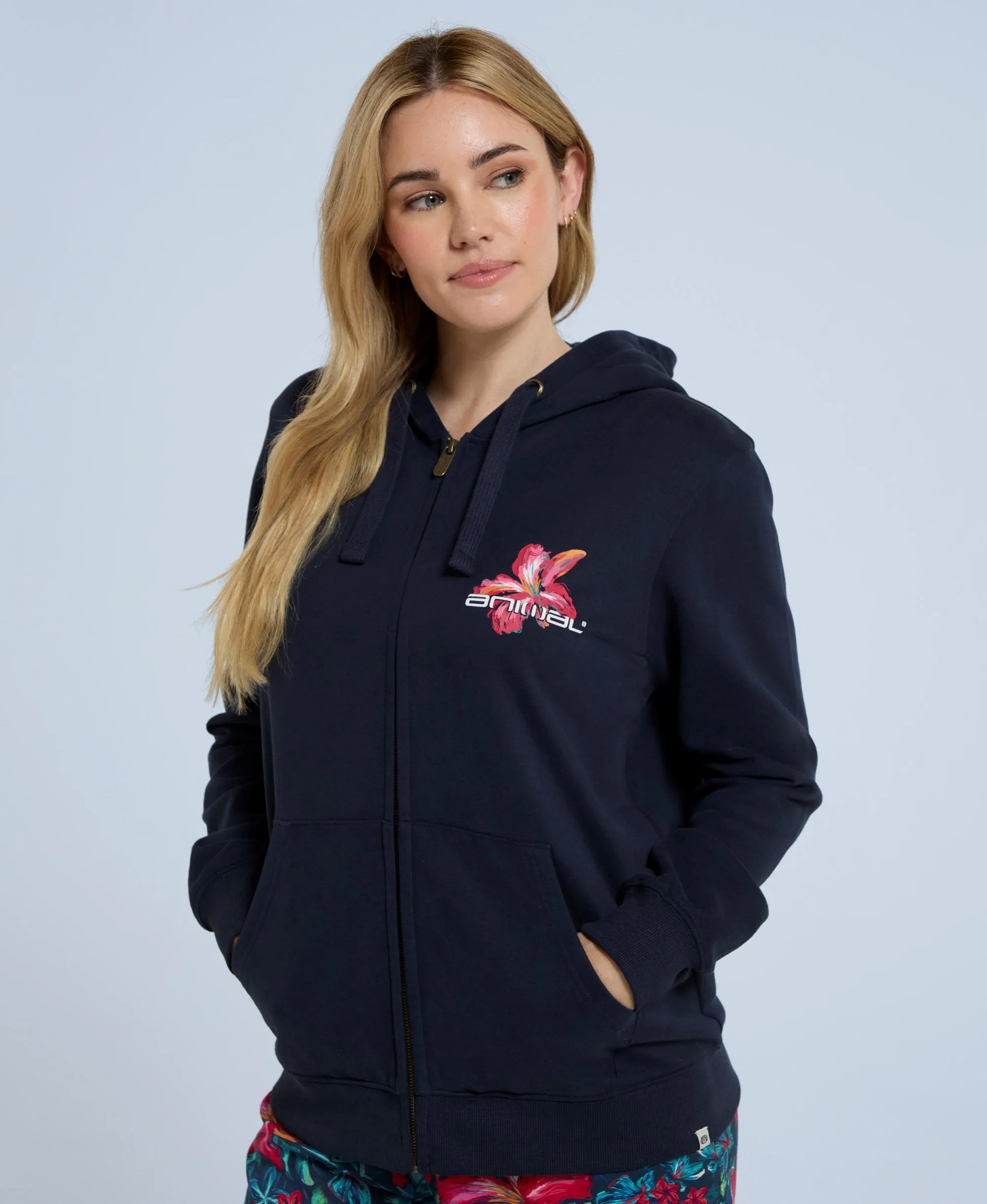 Maya Womens Full-Zip Hoodie - Navy