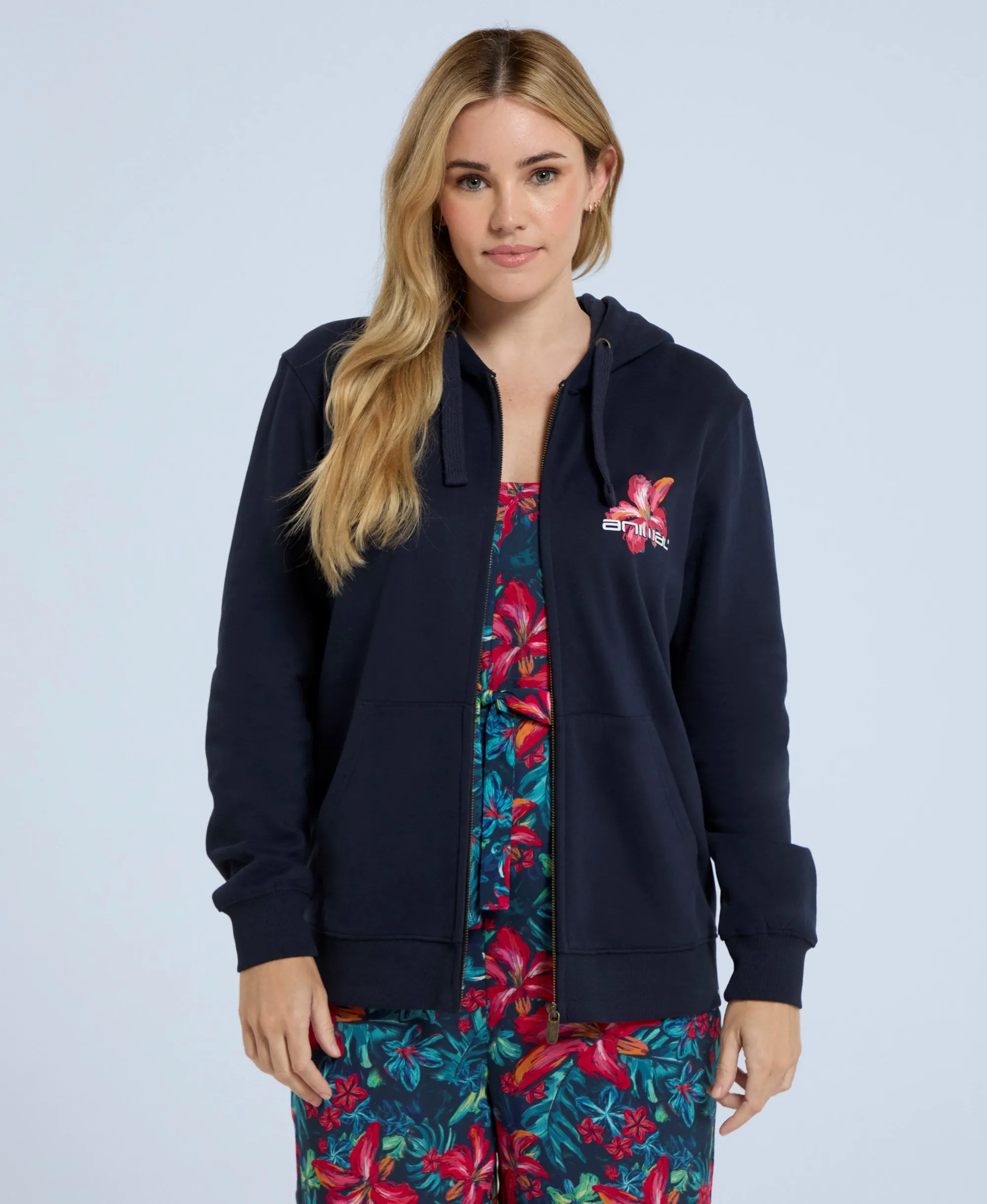 Maya Womens Full-Zip Hoodie - Navy