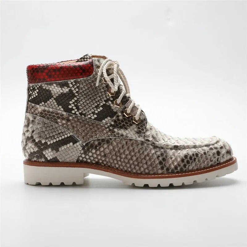 Men's Casual Designer Authentic Genuine Leather Outdoor Hi-Top Boots