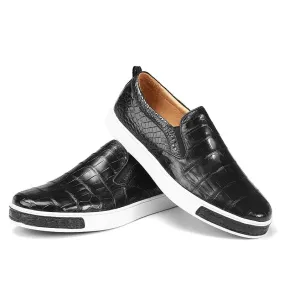 Men's Winter Casual Crocodile Leather Round Head Formal Luxury shoes