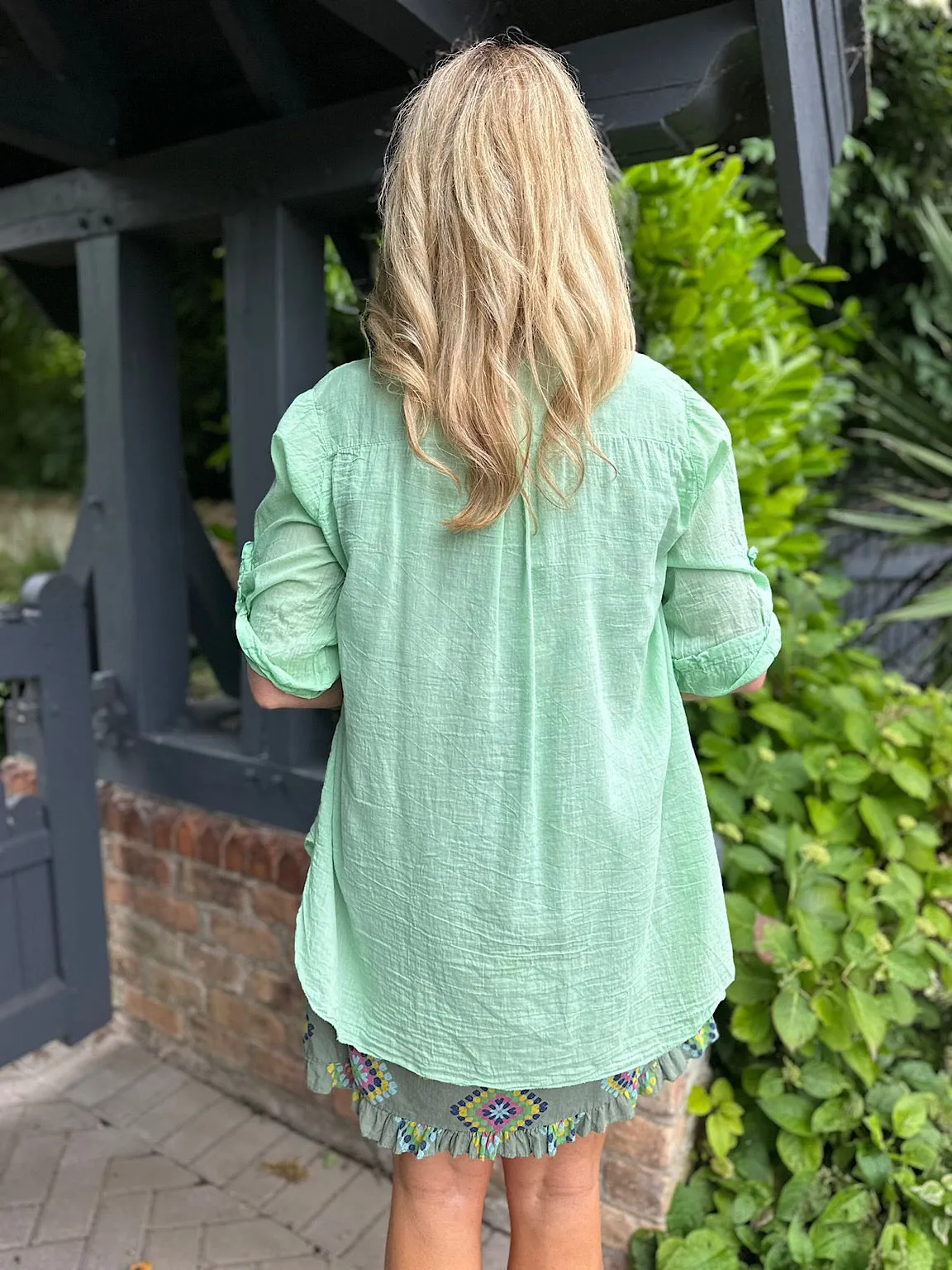 Mint Lightweight Top Pocket Shirt Hannah