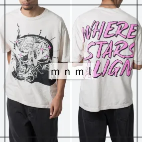 MNML  |Crew Neck Pullovers Skull Star Street Style Cotton