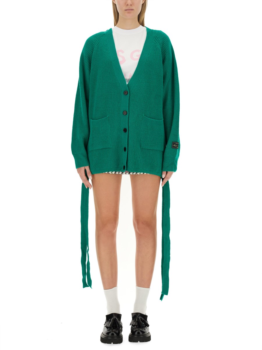 MSGM    WOOL V-NECK CARDIGAN