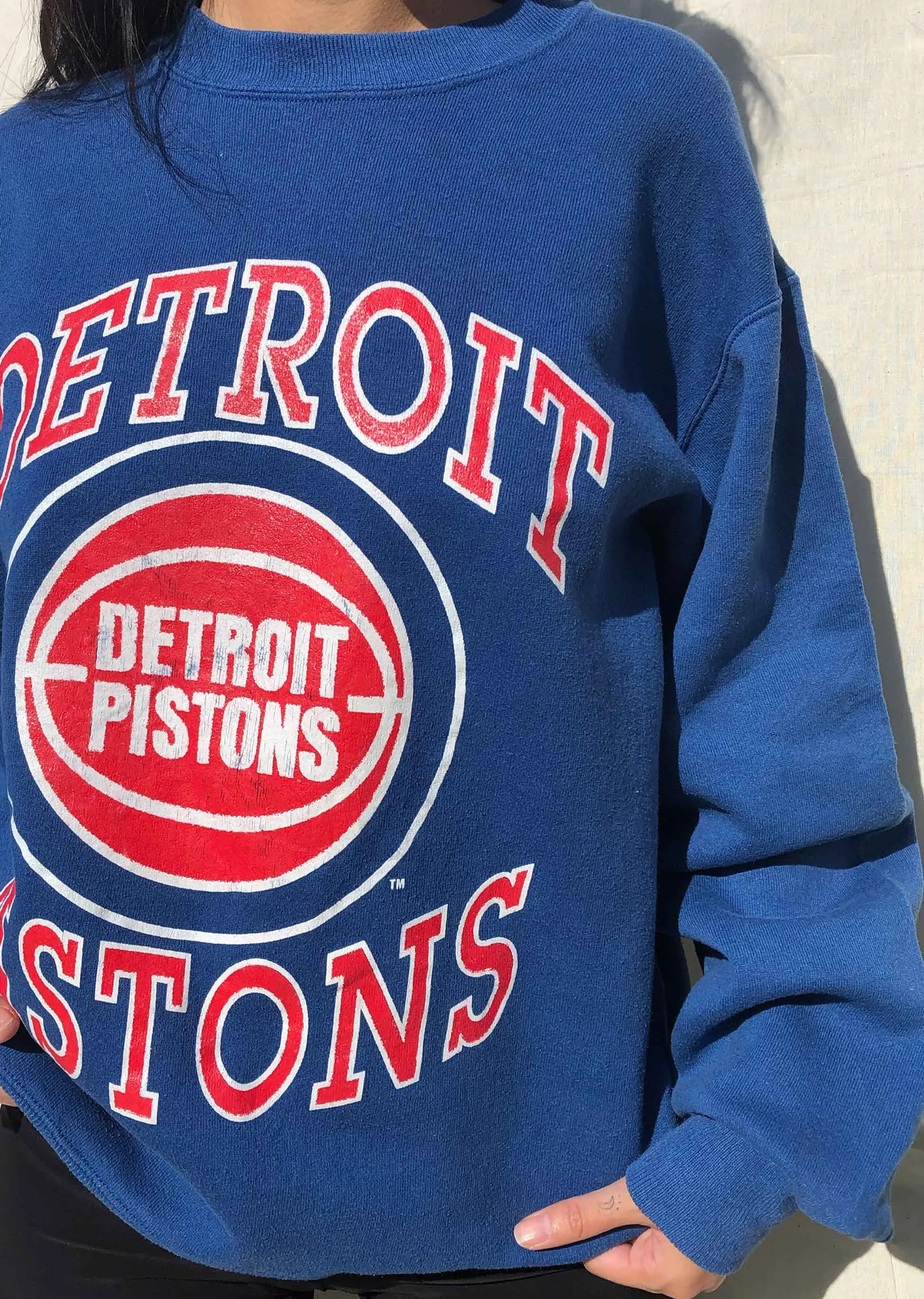 NBA 90s Detroit Pistons Sweater Blue (M)