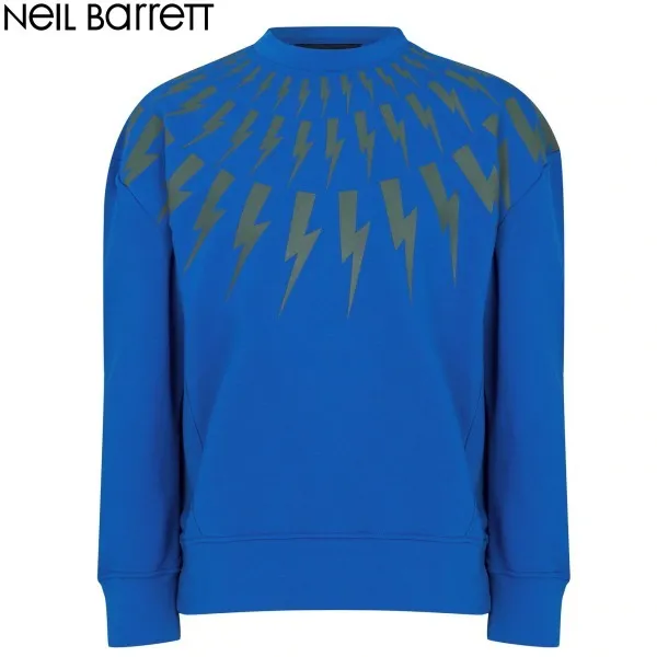 NeIL Barrett  |Crew Neck Pullovers Unisex Street Style Long Sleeves Cotton