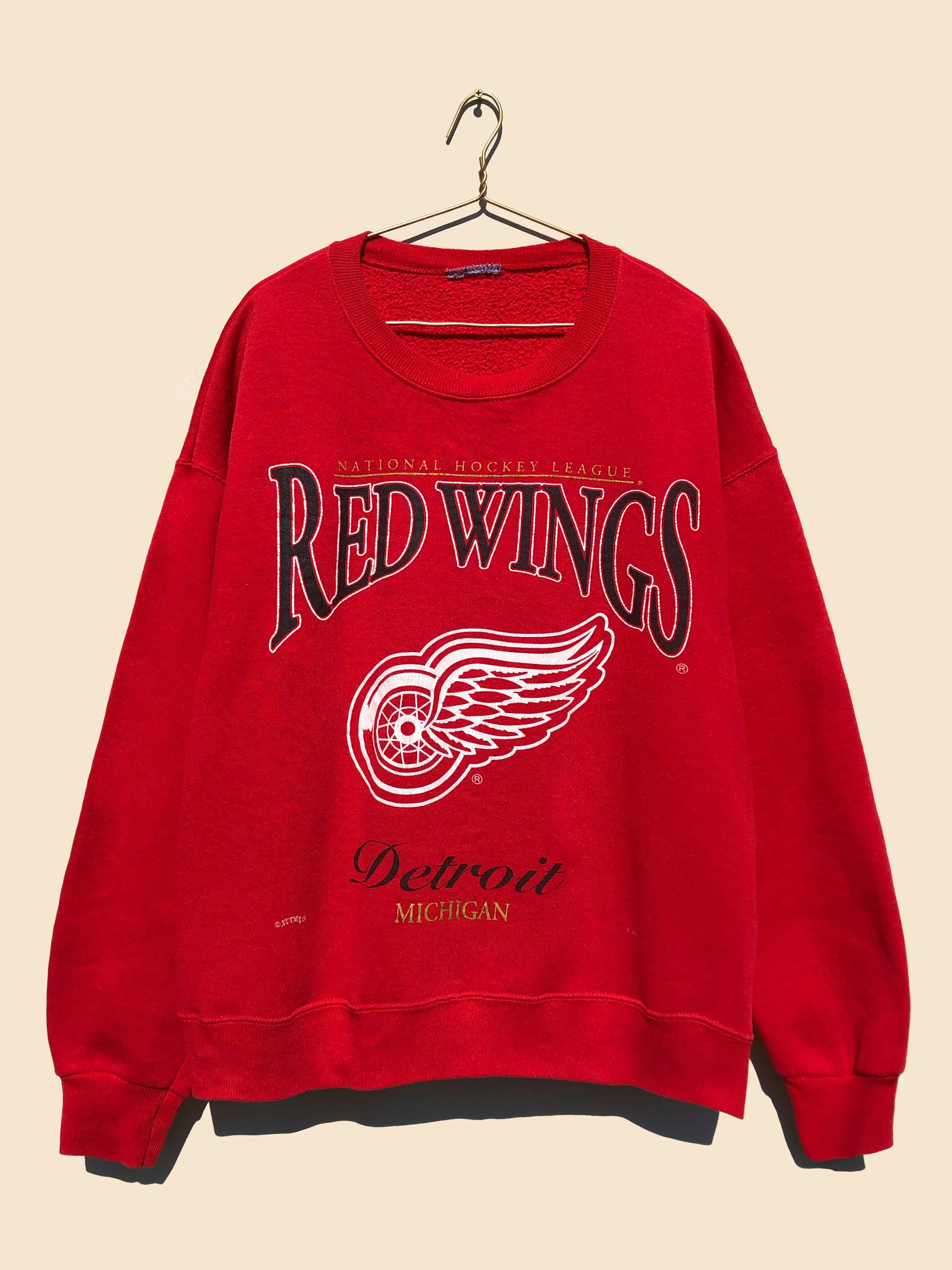 NHL 90's Nutmeg Detroit Red Wings Sweater Red (L)