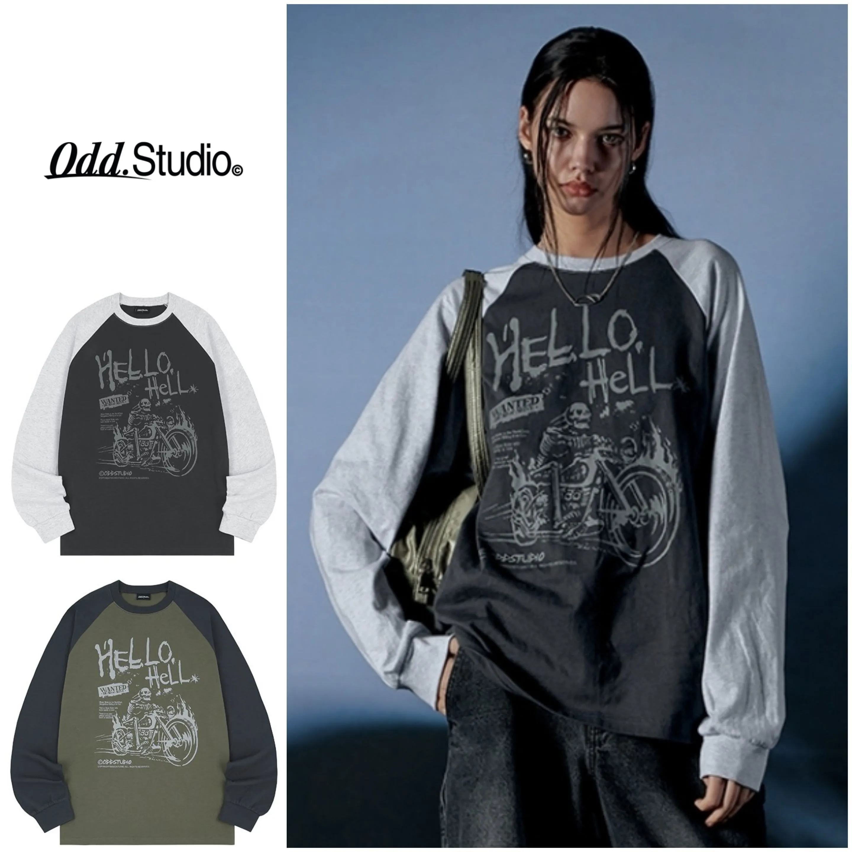 Odd Studio  |Unisex Street Style Long Sleeves Long Sleeve T-shirt Logo