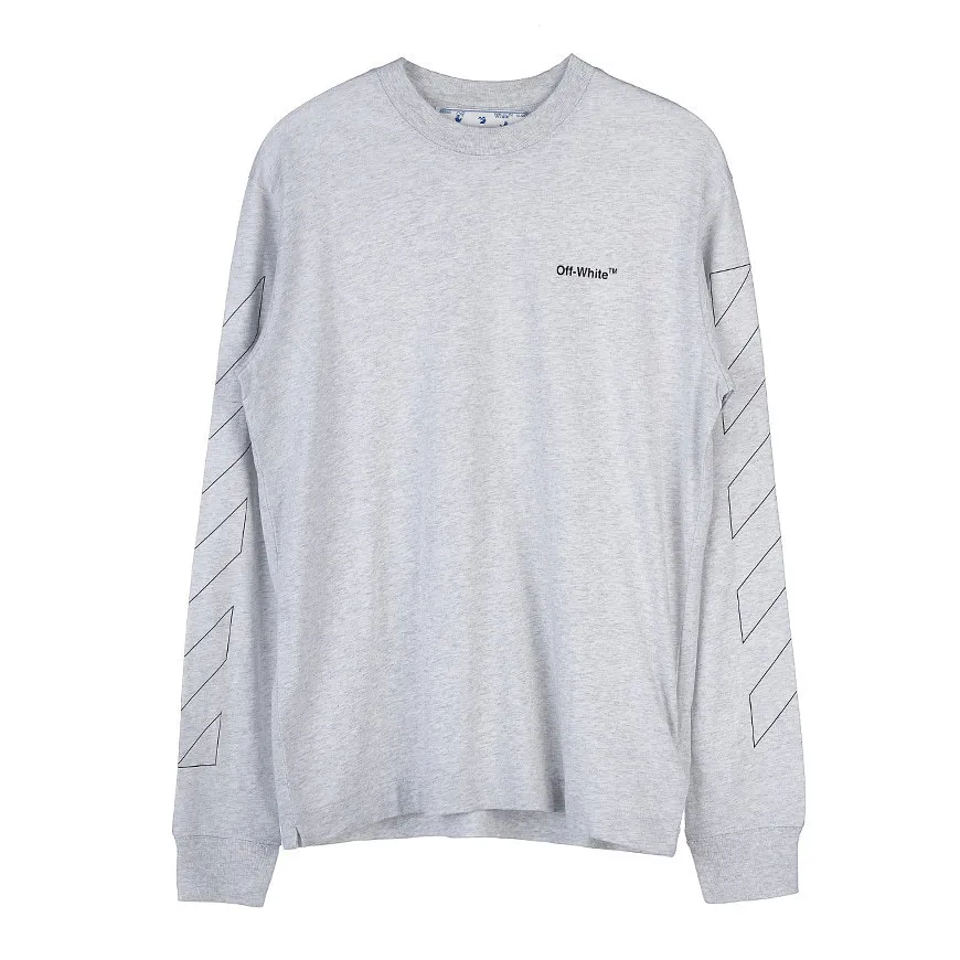 Off-White  |Crew Neck Street Style Long Sleeves Plain Cotton