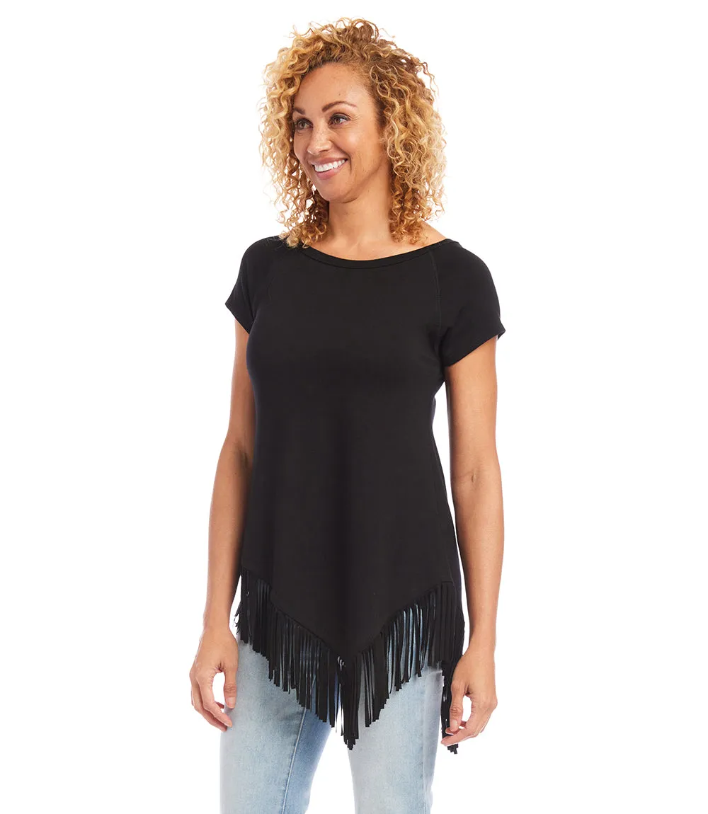 Petite Size Angled Fringe Top