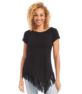 Petite Size Angled Fringe Top