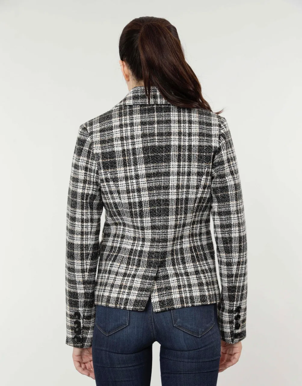 Plaid Double Breasted Blazer