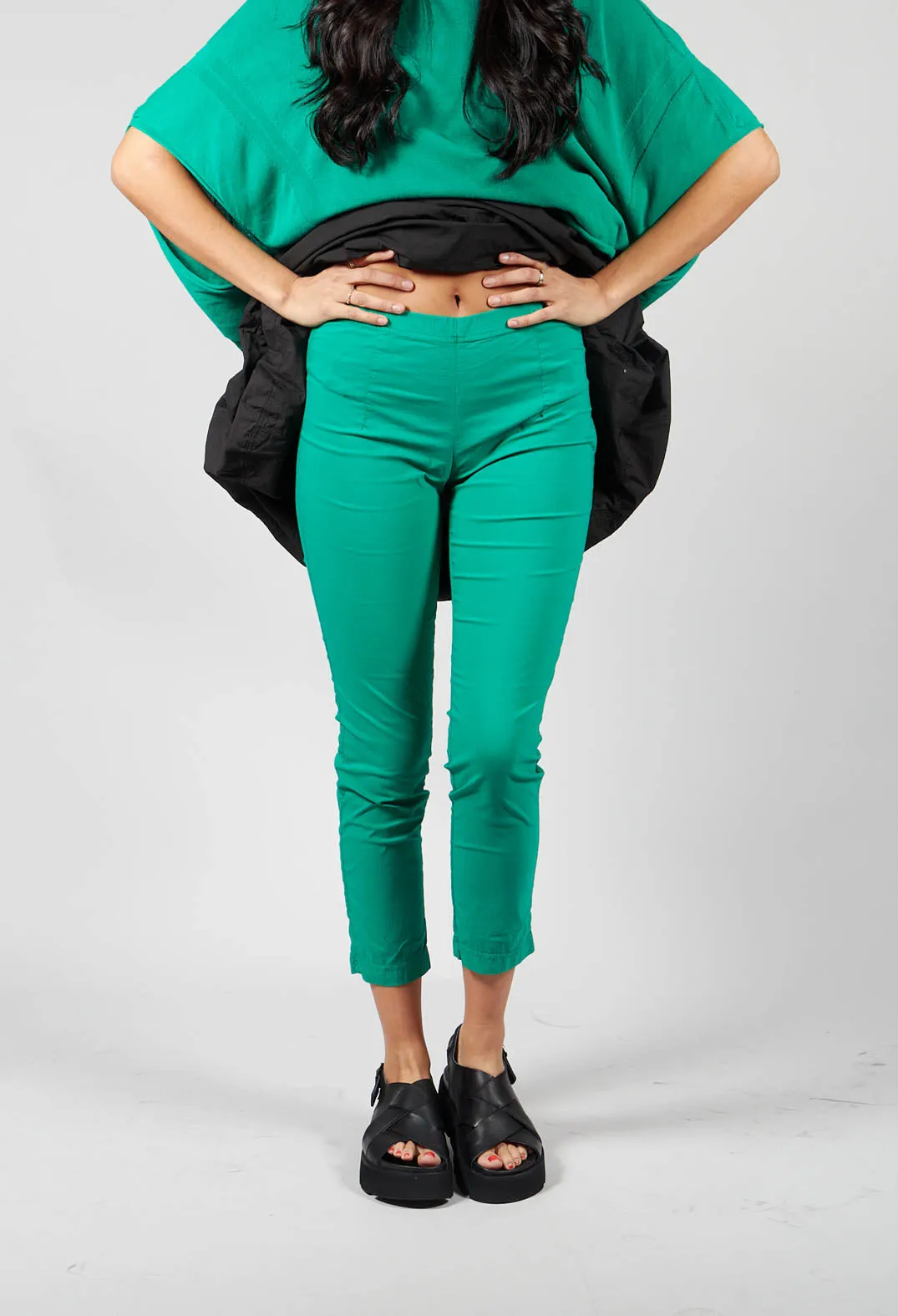 Pull on Fitted Trousers in Green