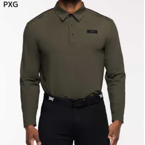 PXG  |Long Sleeves Plain Logo Polos