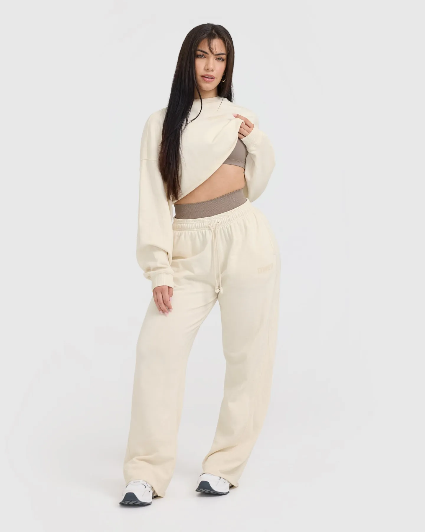 Raw Lounge Crop Sweatshirt | Off White