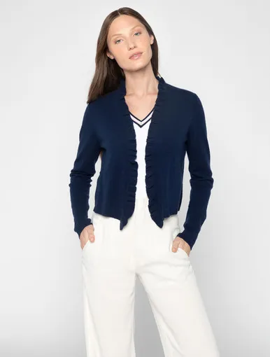 Ruffle Trim Cardigan | Kinross