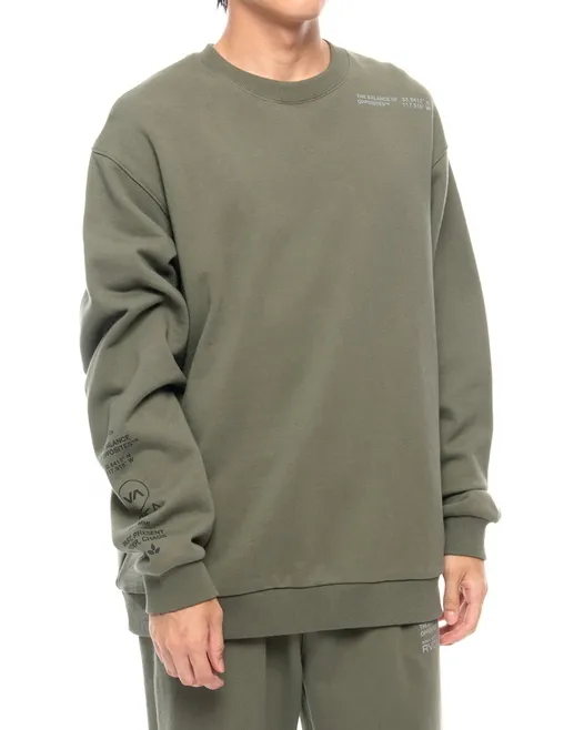 RVCA  |Long Sleeves Plain Logo Sweatshirts